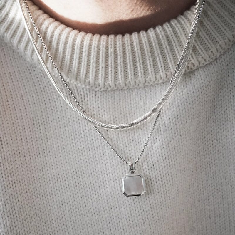 Herren Schmuckset mit Pearls und Snake Halsketten aus 925 Silber stilvolles Accessoire Sprezzi Fashion