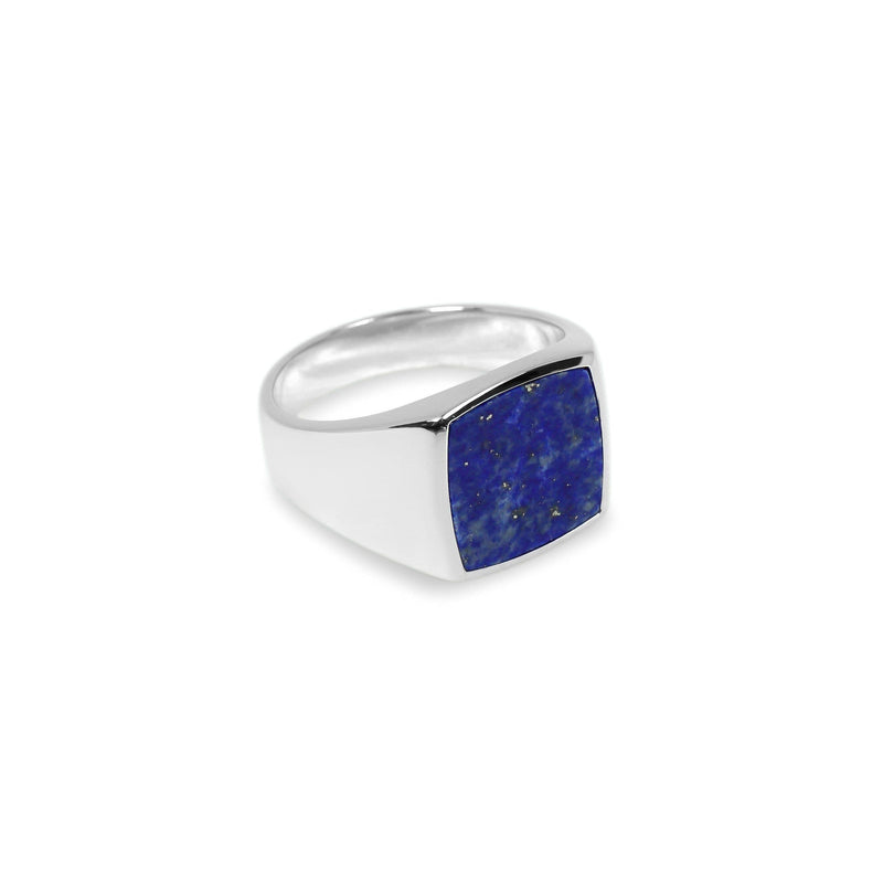 Hochwertiger Herrenring mit Naturstein Lapislazuli, massives 925 Silber Design Sprezzi Fashion