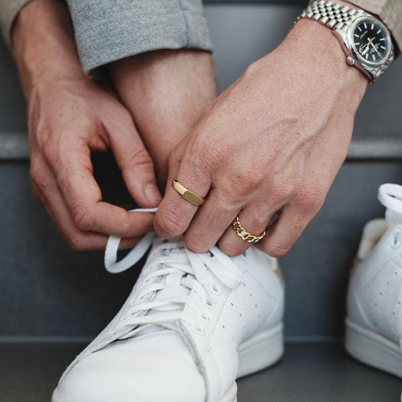 Hochwertiger Herrenring mit 18k Gold plating minimalistisch und stilvoll Sprezzi Fashion