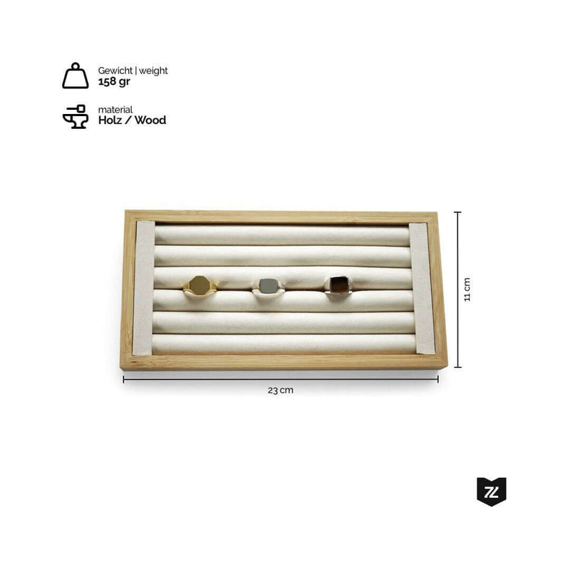 Holzdisplay für Schmuckaufbewahrung, gefertigt aus hochwertigem Holz, Gewicht 158 Gramm, stilvoll und langlebig. Sprezzi Fashion