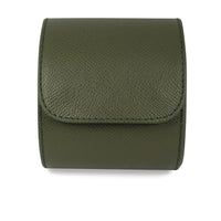 Hochwertige khaki Leder Uhrenrolle für eine Uhr im eleganten Saffiano Design ideal zum Schutz und zur stilvollen Aufbewahrung edler Armbanduhren Sprezzi Fashion