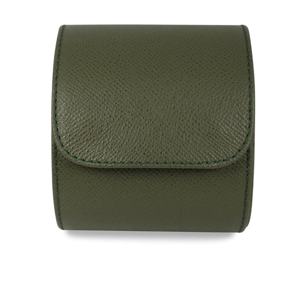 Hochwertige khaki Leder Uhrenrolle für eine Uhr im eleganten Saffiano Design ideal zum Schutz und zur stilvollen Aufbewahrung edler Armbanduhren Sprezzi Fashion