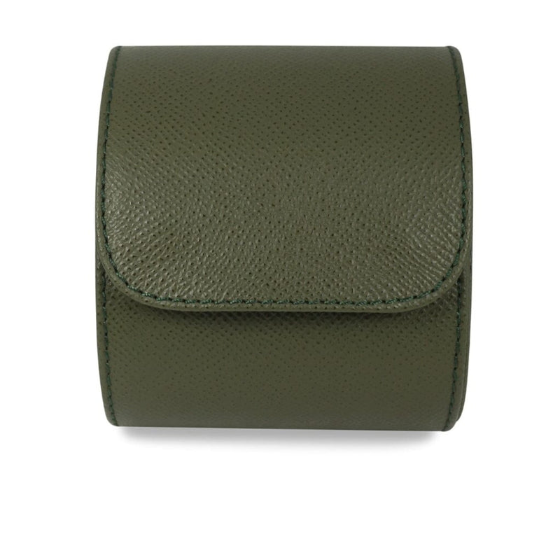 Hochwertige khaki Leder Uhrenrolle für eine Uhr im eleganten Saffiano Design ideal zum Schutz und zur stilvollen Aufbewahrung edler Armbanduhren Sprezzi Fashion