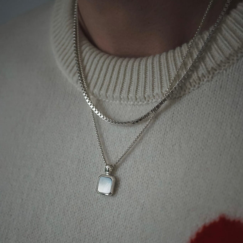 Luxurioeses Perlen Halsketten Set aus echtem 925 Sterling Silber mit Schmuckbox Sprezzi Fashion
