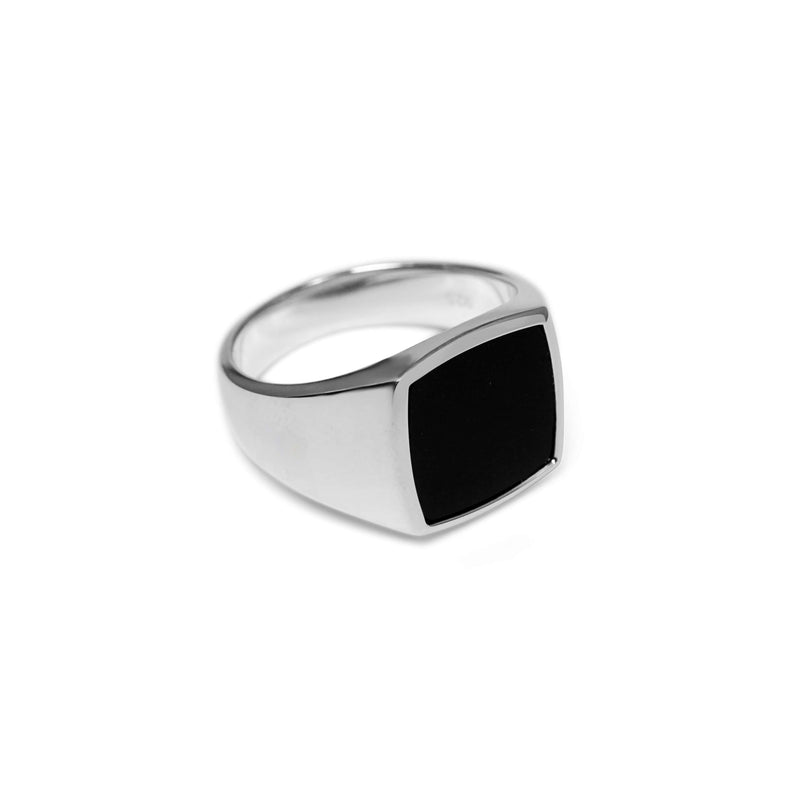 Luxus Herren Siegelring aus 925 Sterling Silber mit schwarzem Onyx Stein, perfekt als Geschenk Sprezzi Fashion