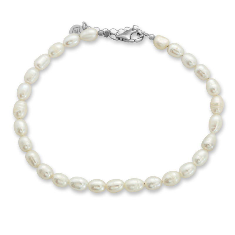 Perlenarmband fuer Herren aus 925 Silber mit echten Suesswasserperlen edel verarbeitet Sprezzi Fashion