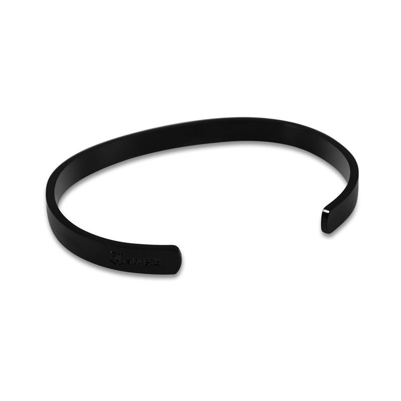 Moderner Armreif aus schwarzem poliertem Edelstahl schlichtes und elegantes Design Sprezzi Fashion