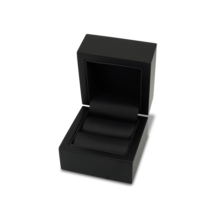 Premium Ring Aufbewahrungsbox aus schwarzem Leder mit elegantem Design und weichem Samtfutter für luxuriöse Aufbewahrung Sprezzi Fashion