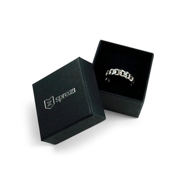 High-quality black ring storage box for jewelry with sturdy lid and elegant design Sprezzi Fashion