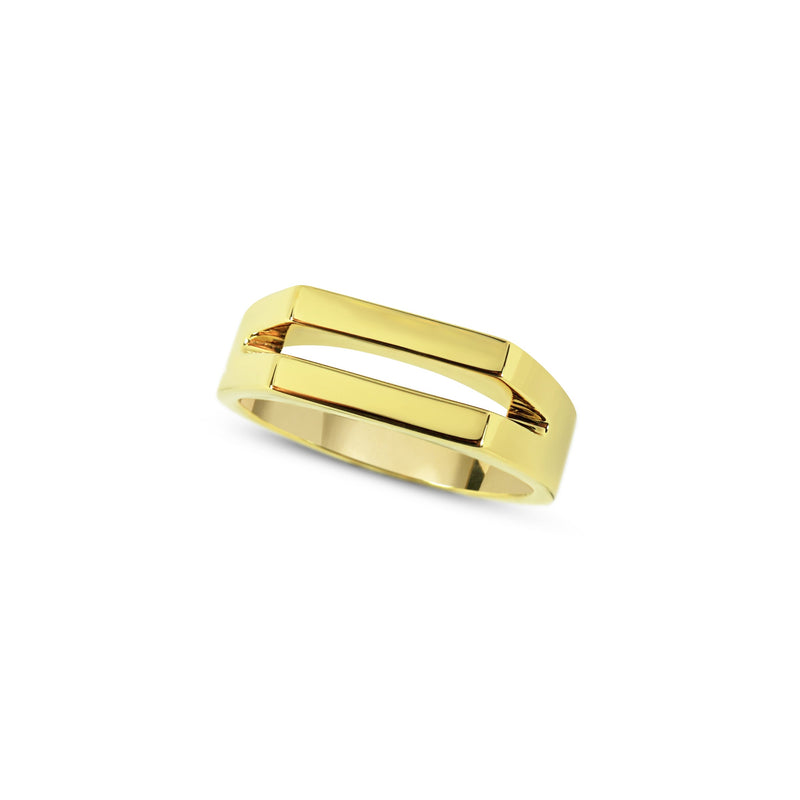 Ring Split Gold 18k vergoldet aus 925 Sterling Silber handgefertigt modern minimalistisch stilvoll Sprezzi Fashion