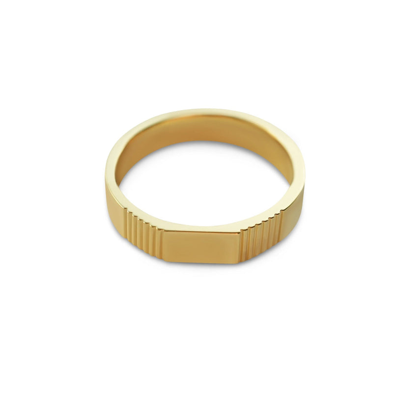 Handgefertigter Ring Lines mit 18k Gold Plating auf 925 Silberbasis exklusiv bei Sprezzi Fashion