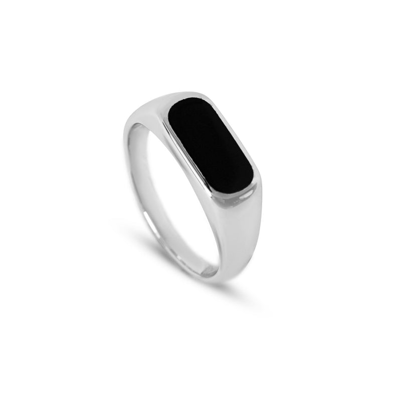 Minimalistischer Herrenring aus 925 Silber mit schwarzem Onyx Stein handgefertigt Sprezzi Fashion