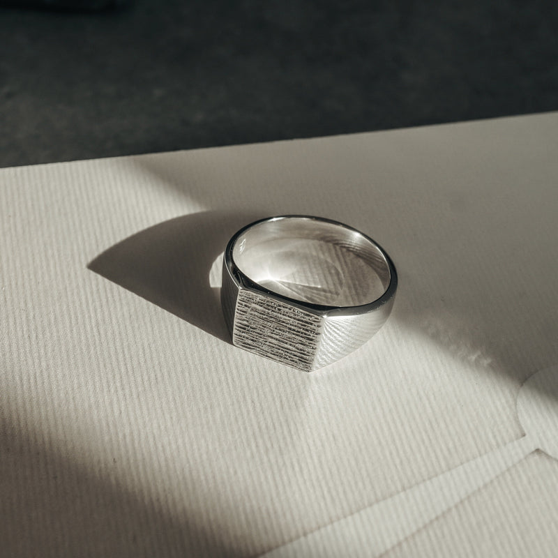 Minimalistischer Ring Raw aus massivem Sterling Silber Sprezzi Fashion
