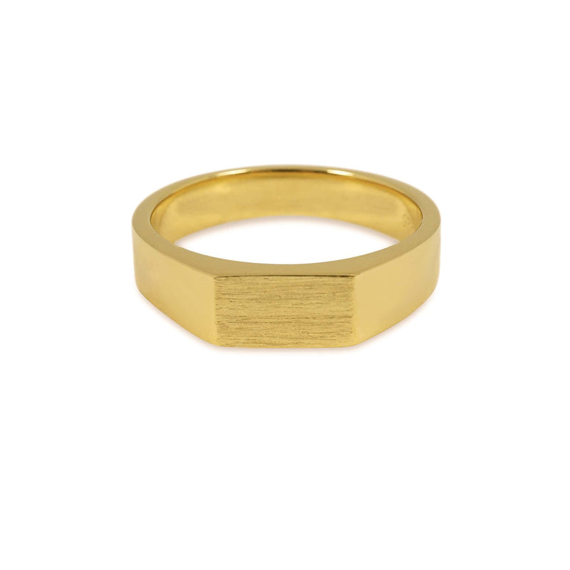 Minimalistischer Herren Siegelring Raw Thin 18k vergoldet elegantes Design Sprezzi Fashion
