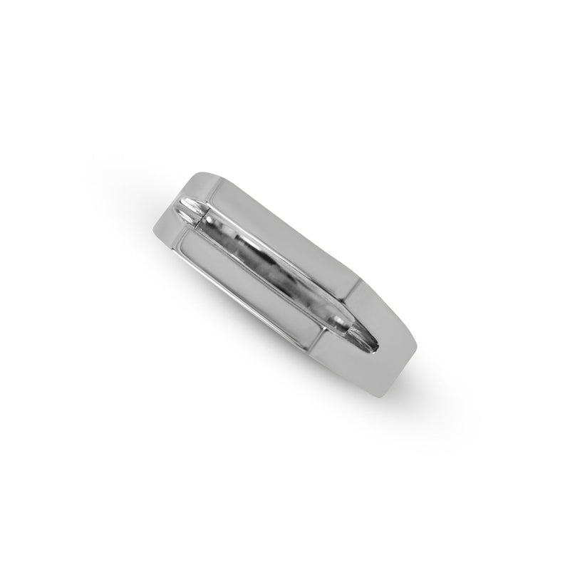 Eckiger Split Ring aus Silber 925 Sterling handgefertigt minimalistisch und robust stilvoll fuer Herren Sprezzi Fashion