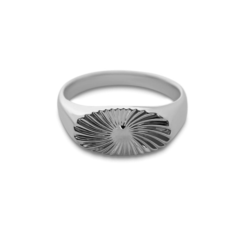 Herren Siegelring Sunray aus 925 Silber handgefertigt robust stilvoll minimalistisch für Alltag und besondere Anlässe Sprezzi Fashion