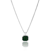 Elegante Silber Halskette mit grünem Malachit Anhänger aus 925 Sterling Silber handgefertigt mit feinem Glanz Sprezzi Fashion