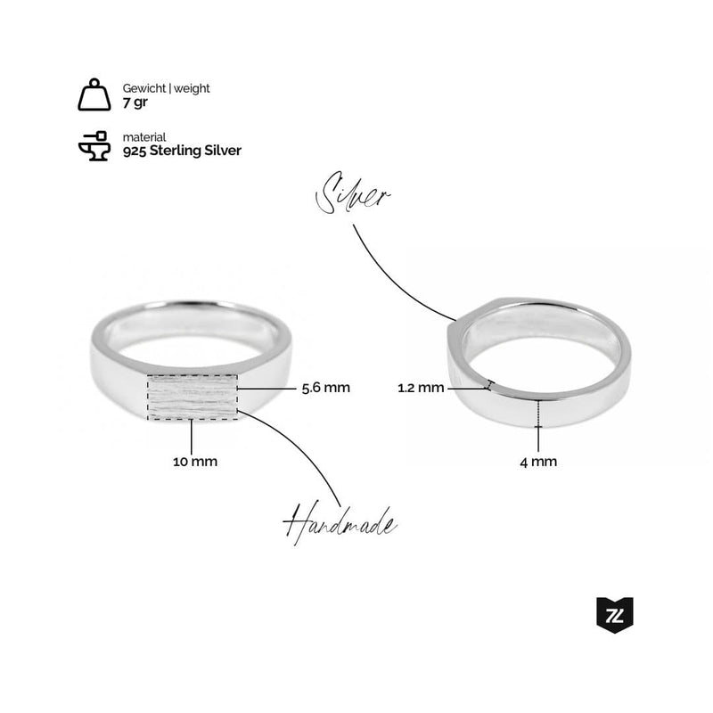 Herren Ring im Raw Design, Silber 925 Sterling, minimalistisches Design, Gewicht 7 Gramm, handgefertigt R-39 Sprezzi Fashion