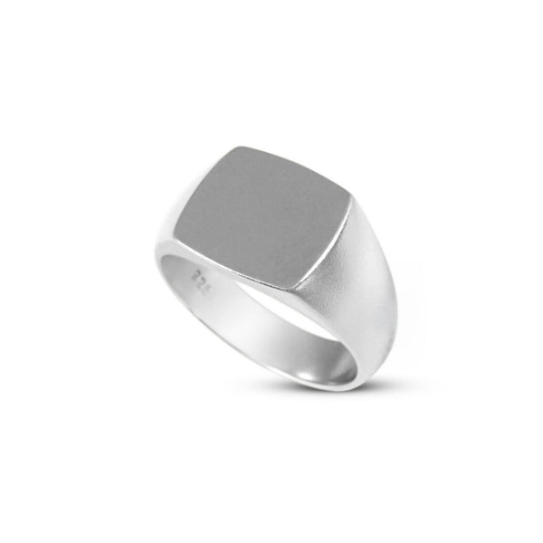 Eleganter mattierter Siegelring aus 925 Sterling Silber handgefertigt für Herren Sprezzi Fashion