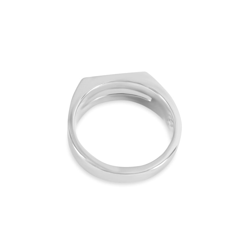 Silber Split Ring 925 Sterling handgefertigt eckig modern minimalistisch stilvoll Sprezzi Fashion