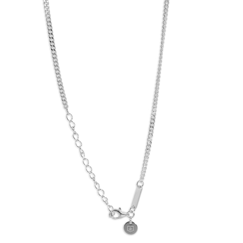 925 Silber Curb Halskette mit robusten Panzer Gliedern verstellbarer Laenge und exklusivem Sprezzi Logo Anhänger Sprezzi Fashion
