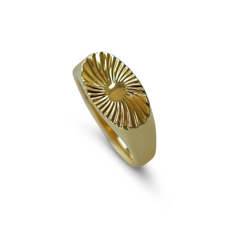 Sunray Siegelring 18k vergoldet gefertigt aus 925 Sterling Silber stilvoll und modern Sprezzi Fashion