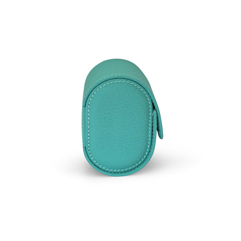 Hochwertige türkis Leder Uhrenrolle mit weichem blauem Innenraum zum Schutz edler Armbanduhren Sprezzi Fashion