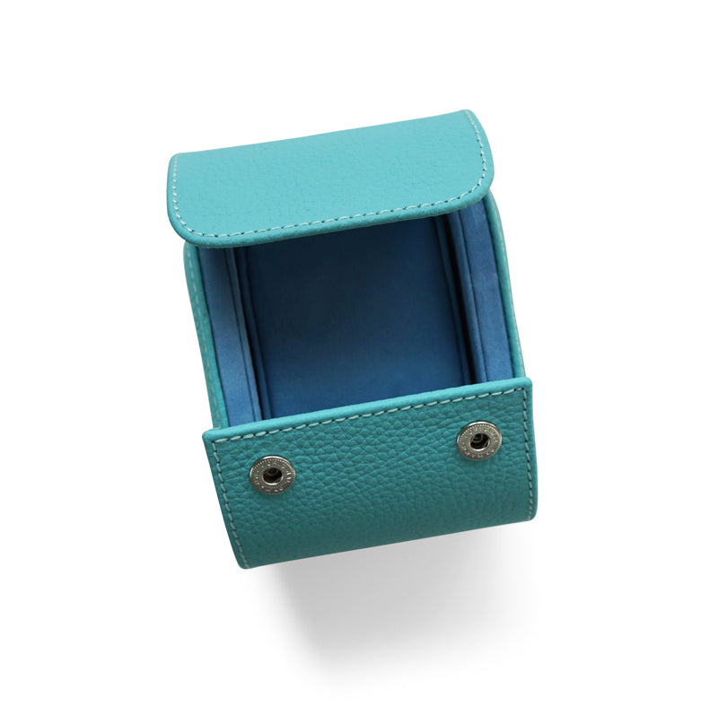 Türkis Reise Uhrenrolle aus feinstem Leder mit stabilem Edelstahl Verschluss für sicheren Transport unterwegs Sprezzi Fashion