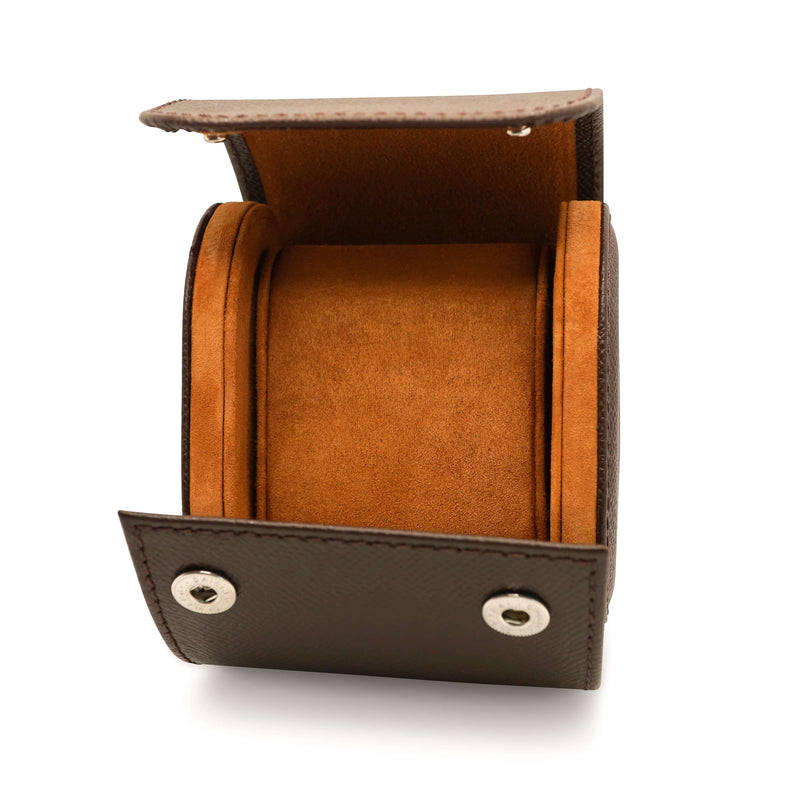 Klassische Uhrenrolle aus braunem Luxus Leder mit stilvollem Design Sprezzi Fashion