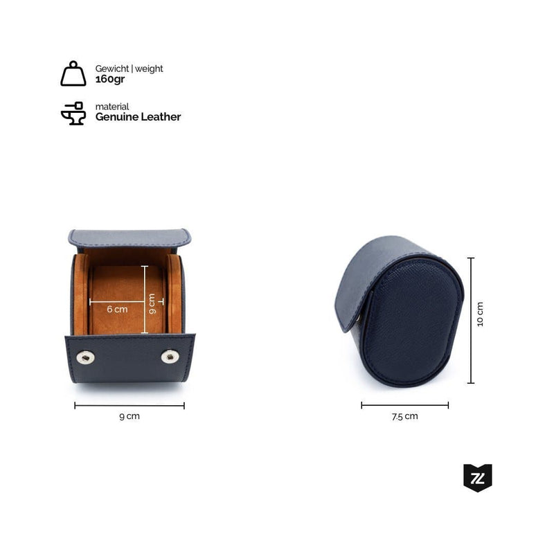 Uhrenrolle aus blauem echtem Leder fuer eine Uhr 160 grams ideal zum Schutz und zur Aufbewahrung Sprezzi Fashion