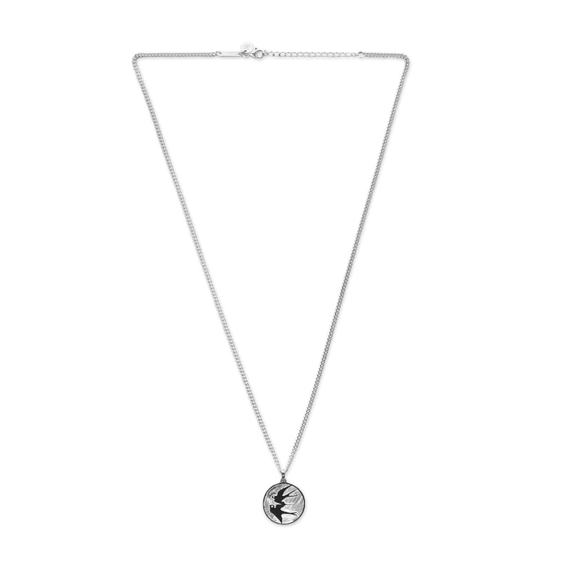 Verstellbare 925 Sterling Silber Halskette mit Friedenstaube Anhänger Rhodium Beschichtung Handgemacht Ideal Fuer Geschenke Oder Eigenen Stil Sprezzi Fashion