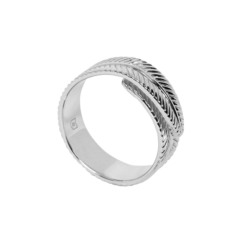Männer Feder Ring 925 Silber modern verstellbar von Sprezzi Fashion