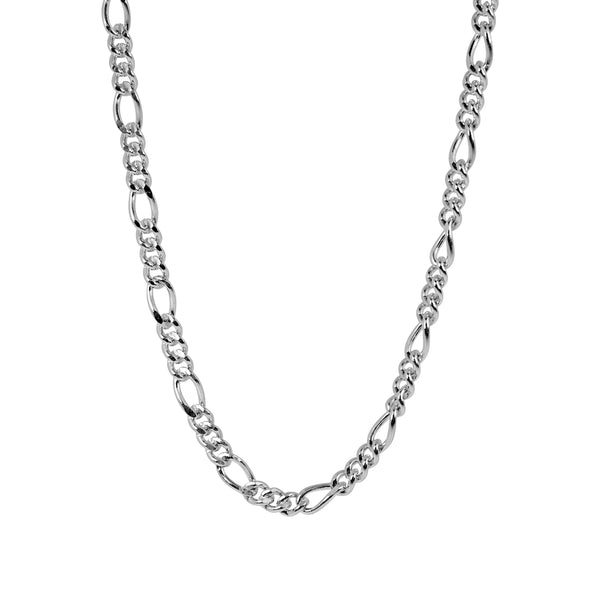 Halskette Männer Figaro Stil Silber aus 925 Sterling Silver