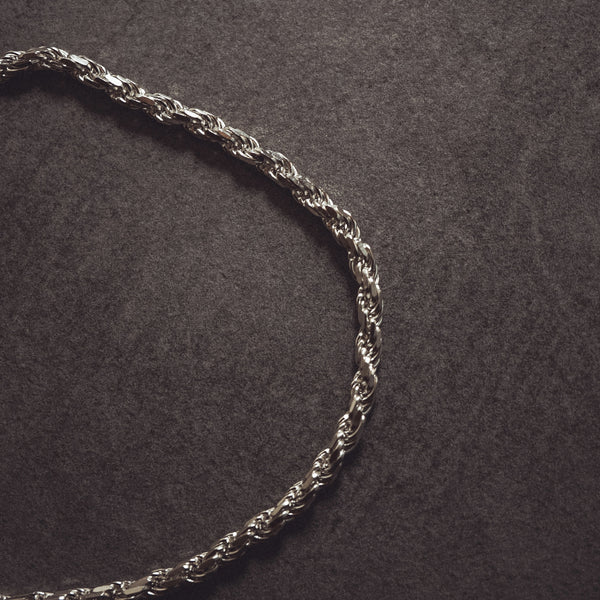 Kordel Armband uSchmuck-Set aus Silber Armband und Halskette im Zopf Stil für Männernd Halskette Set Set Sprezzi 