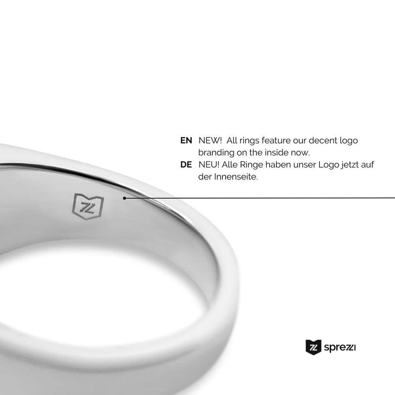 Minimalistischer Ring für Männer aus 925 Silber mit schwarzem Stein Sprezzi Fashion