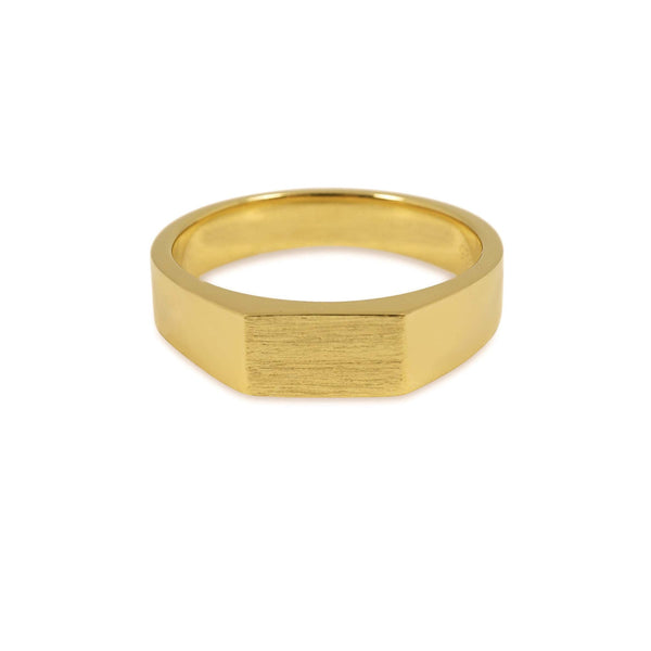 Siegelring Gold Herren minimalistisch massiv Goldring Sprezzi Fashion