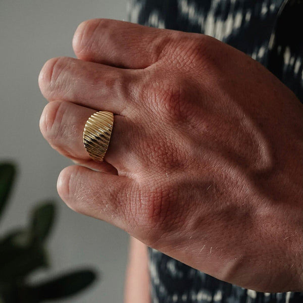 Männer Ring aus Silber und Gold minimalistisch handgemacht