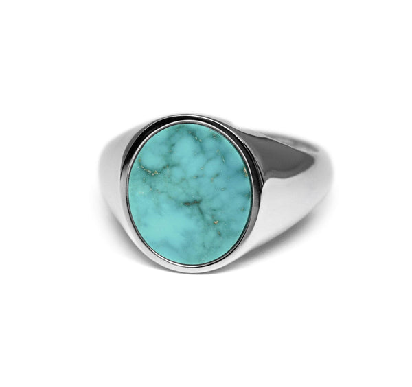 Siegelring mit Stein Türkis für Männer aus 925 Sterling Silver Sprezzi Fashion