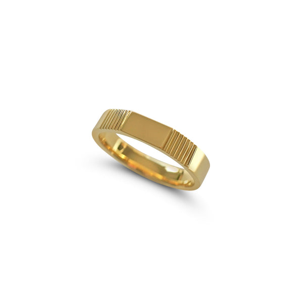 Herren Bandring aus Gold minimalistisch 