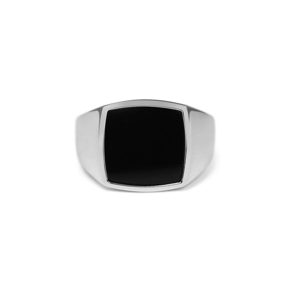 Herrenring Sterling Silver Siegelring Onyx Stein