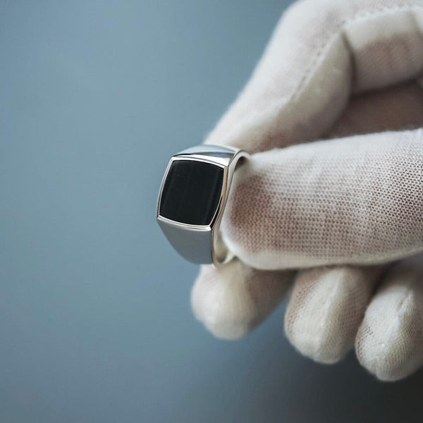 Silber Siegelring für Männer mit blauem Falkenauge Stein Sprezzi Fashion