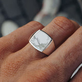Siegelring mit Stein weiß Ringe Sprezzi 