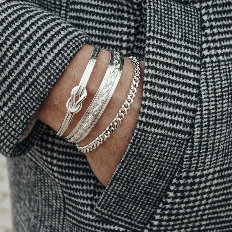 Hochwertiger 925 Silber Armreif für Männer Vintage Look Sprezzi Fashion