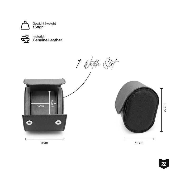 Uhrenrolle für zwei Uhren – schwarzes Saffiano - €139 - Free shipping