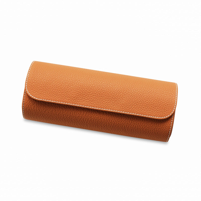 Hochwertige Leder Uhrenrolle orange Aufbewahrung für bis zu 3 Uhren Sprezzi Fashion