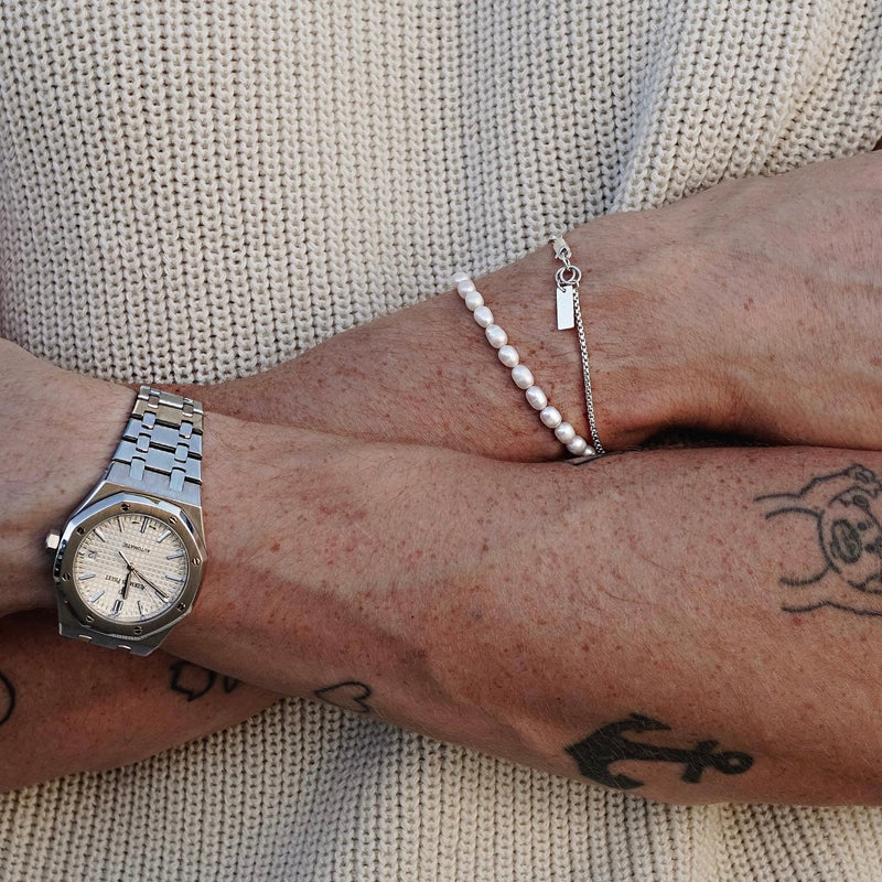 Water Pearl Bracelet Wasserperlen Süßwasserperlen Armband Sprezzi Fashion Perlen Beige 