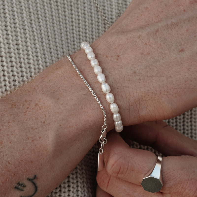 Water Pearl Bracelet Wasserperlen Süßwasserperlen Armband Sprezzi Fashion Perlen Beige 